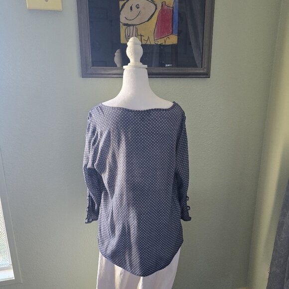 Gray Polk-a-Dot Blouse - Picture 3 of 4